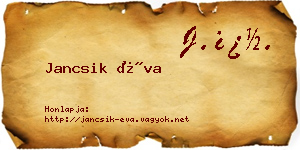 Jancsik Éva névjegykártya