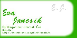 eva jancsik business card